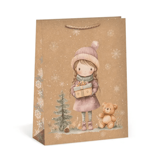 Argus Vánoční dárková taška NATUR - 31 x 41,5 cm - 0884-0089