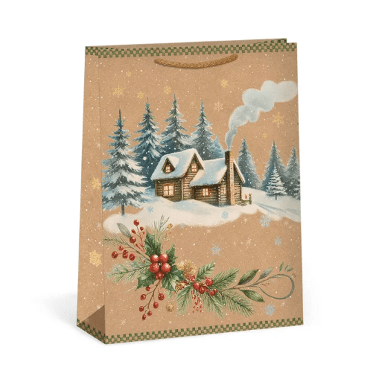 Argus Vánoční dárková taška NATUR - 31 x 41,5 cm - 0884-0091