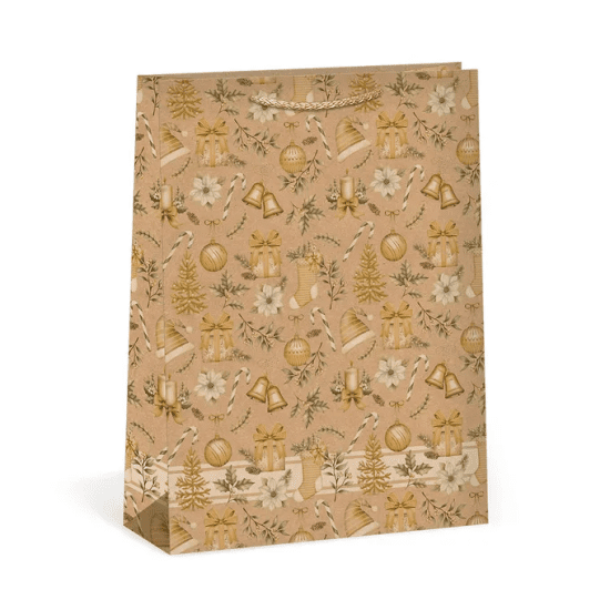 Argus Vánoční dárková taška NATUR - 31 x 41,5 cm - 0884-0093