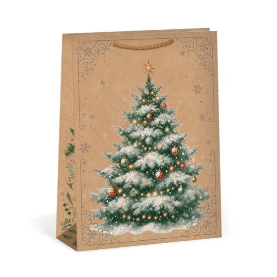 Argus Vánoční dárková taška NATUR - 31 x 41,5 cm - 0884-0092