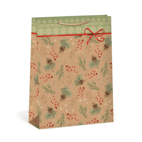 Argus Vánoční dárková taška NATUR - 31 x 41,5 cm - 0884-0097