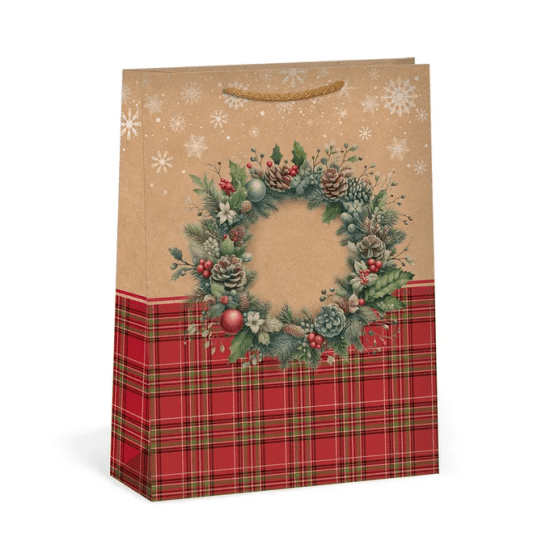 Argus Vánoční dárková taška NATUR - 31 x 41,5 cm - 0884-0098
