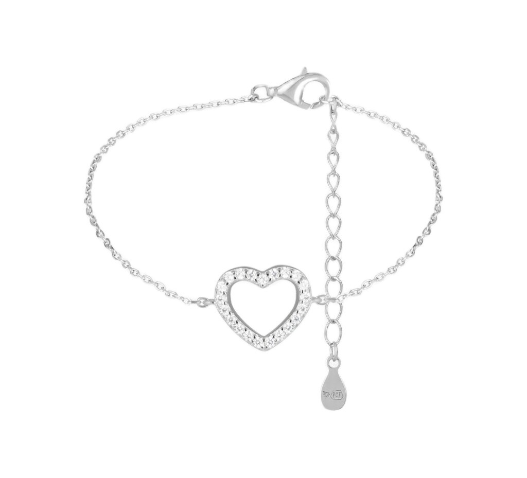 Preciosa Stříbrný náramek Srdce s kubickou zirkonií Preciosa Love Be Charity 5429 00