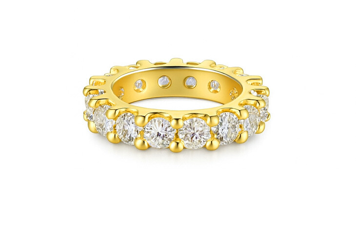 Troli Blyštivý pozlacený prsten se zirkony VBR039G-A 49 mm