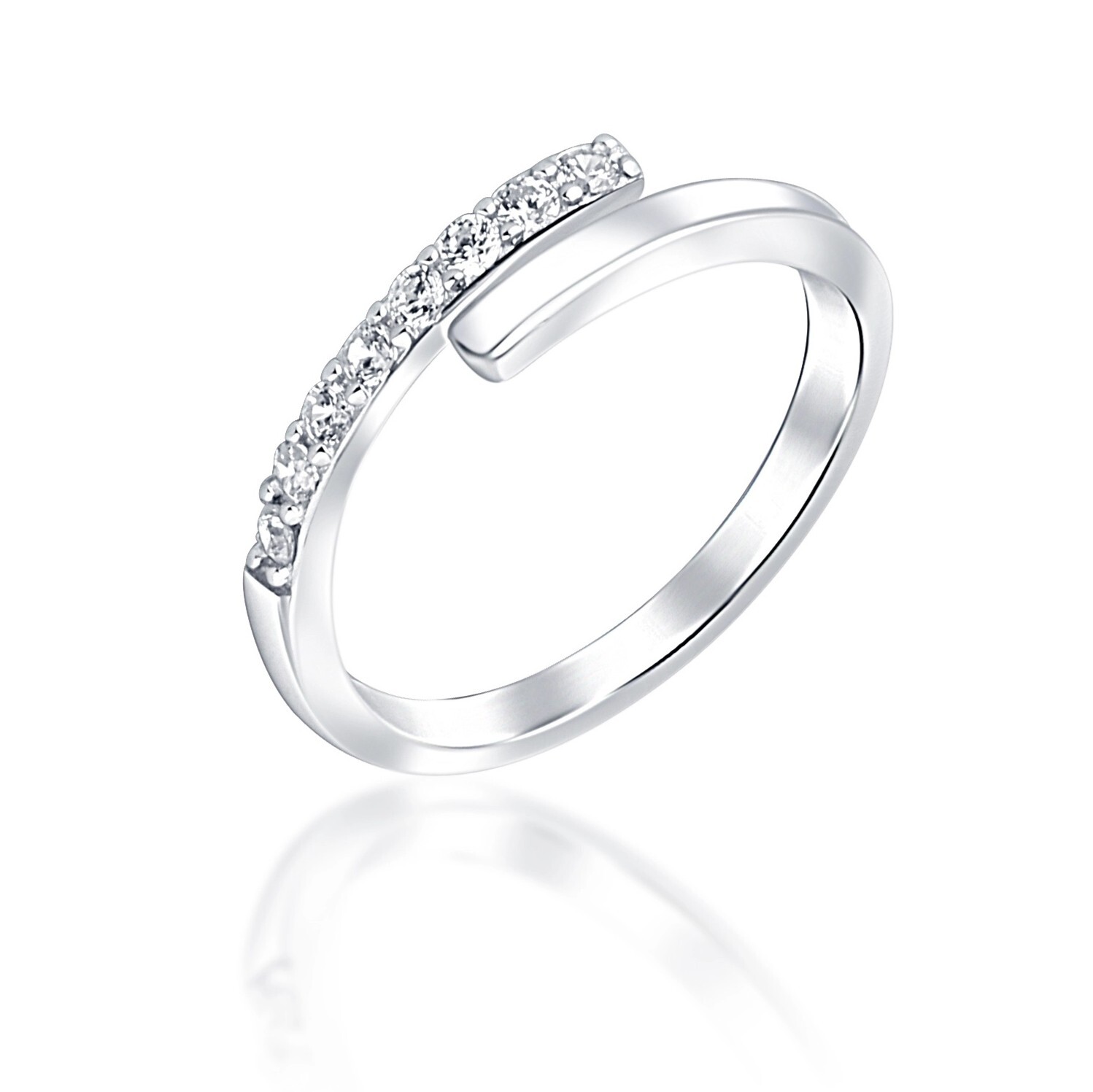 JVD Moderní stříbrný prsten se zirkony SVLR0654XE9BI 56 mm