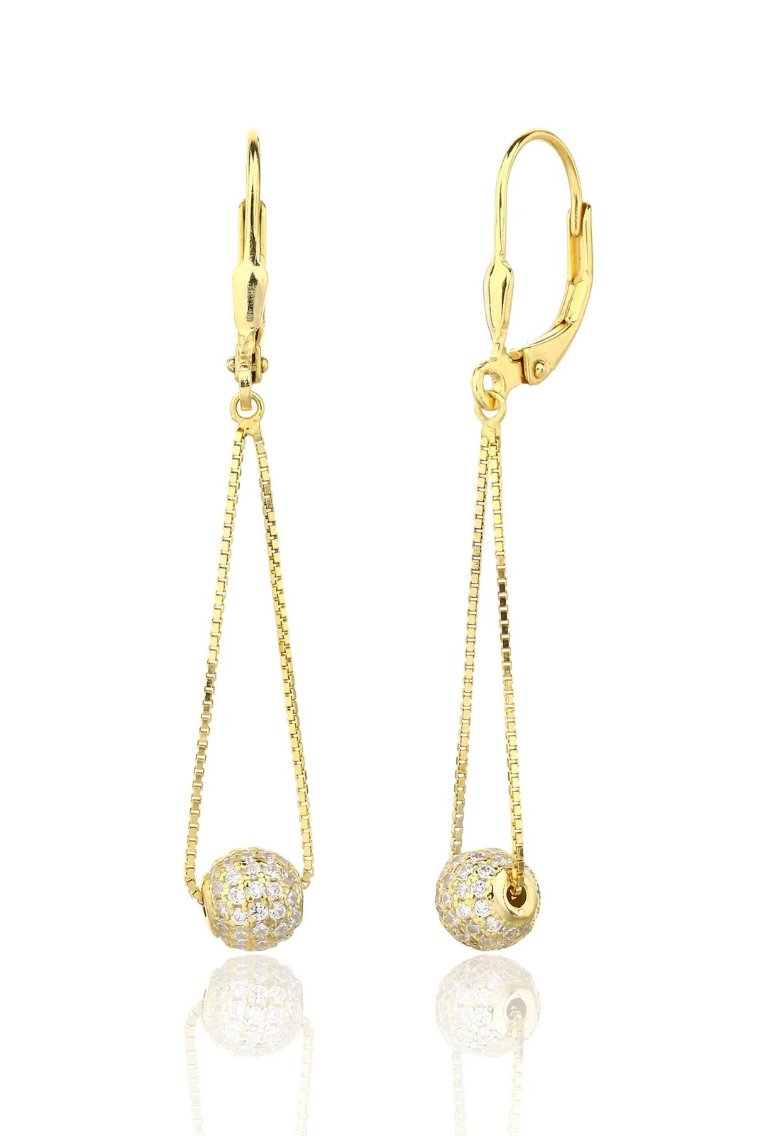 JVD Stylové visací náušnice se zirkony SVLE3369XJ6GO00