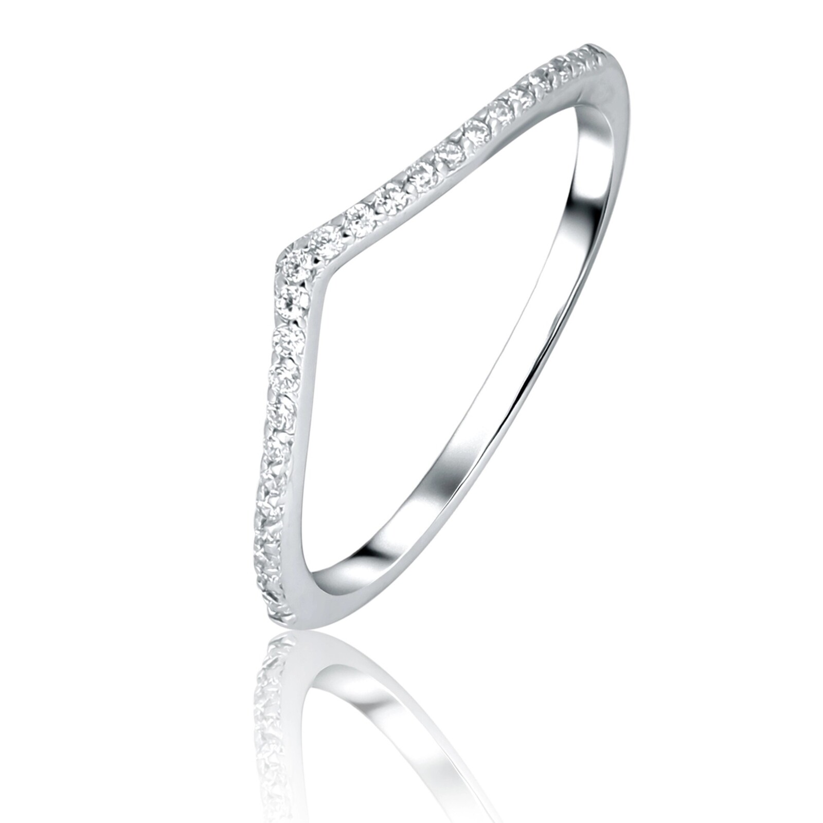 JVD Třpytivý stříbrný prsten se zirkony SVLR1266XK7BI 54 mm