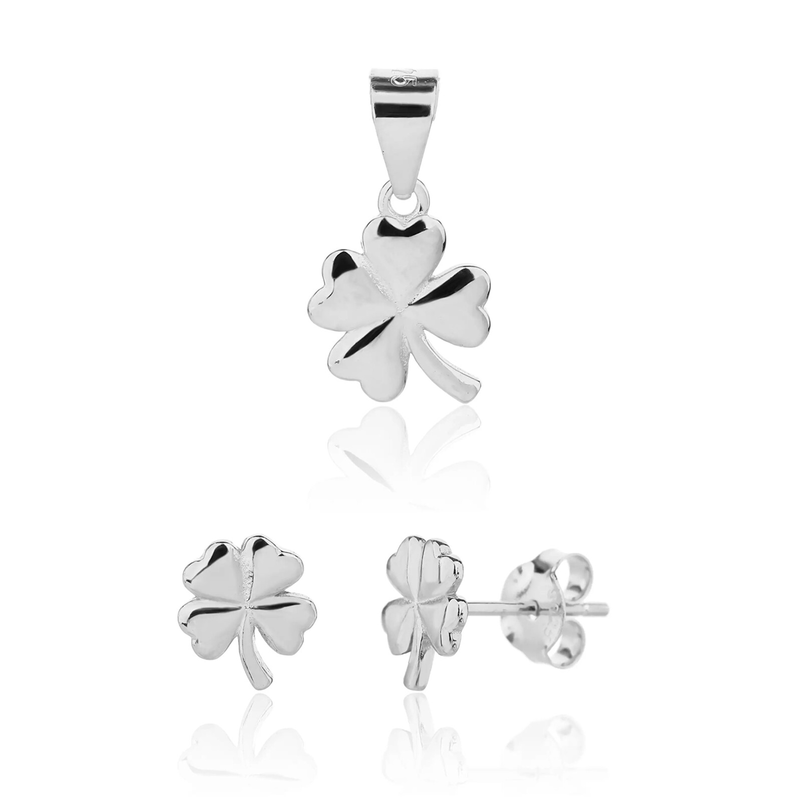 JVD Stříbrná luxusní sada šperků Čtyřlístek SVLS0124SJ60000 (přívěsek, náušnice)