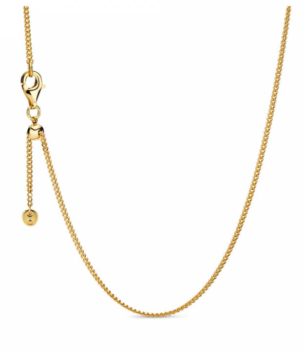 Pandora Elegantní pozlacený řetízek Pancer Shine 368638C00-60