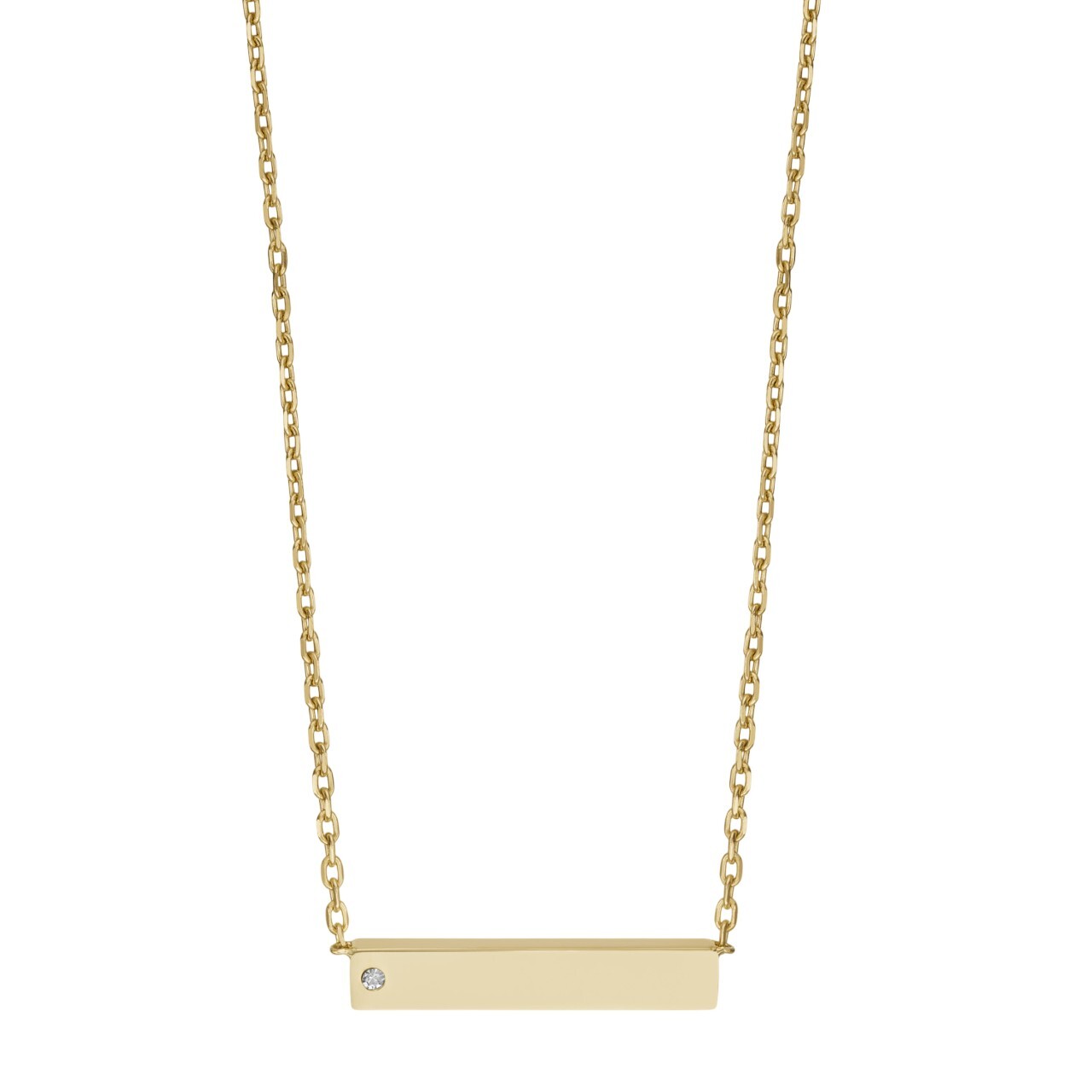 Fossil Moderní pozlacený náhrdelník s krystalem JOF00820710