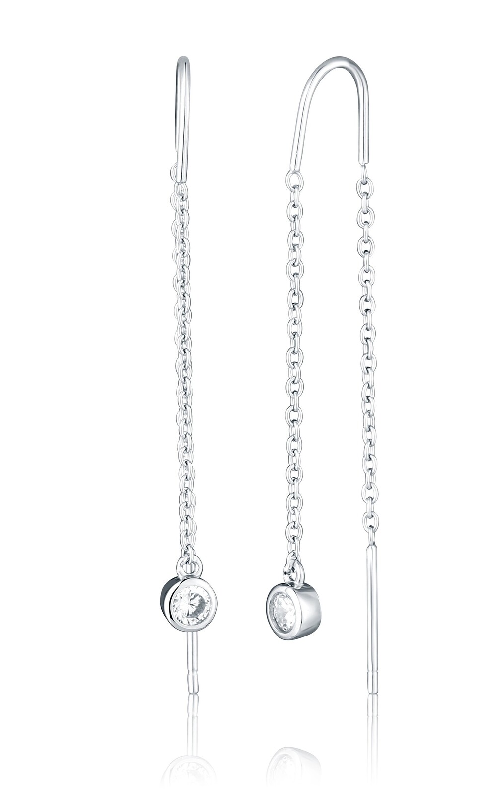 JVD Stříbrné řetízkové náušnice se zirkonem SVLE2879X61BI00