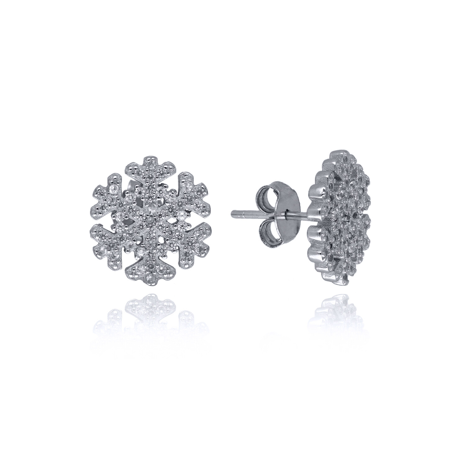 MOISS Krásné stříbrné náušnice Vločky E0002567