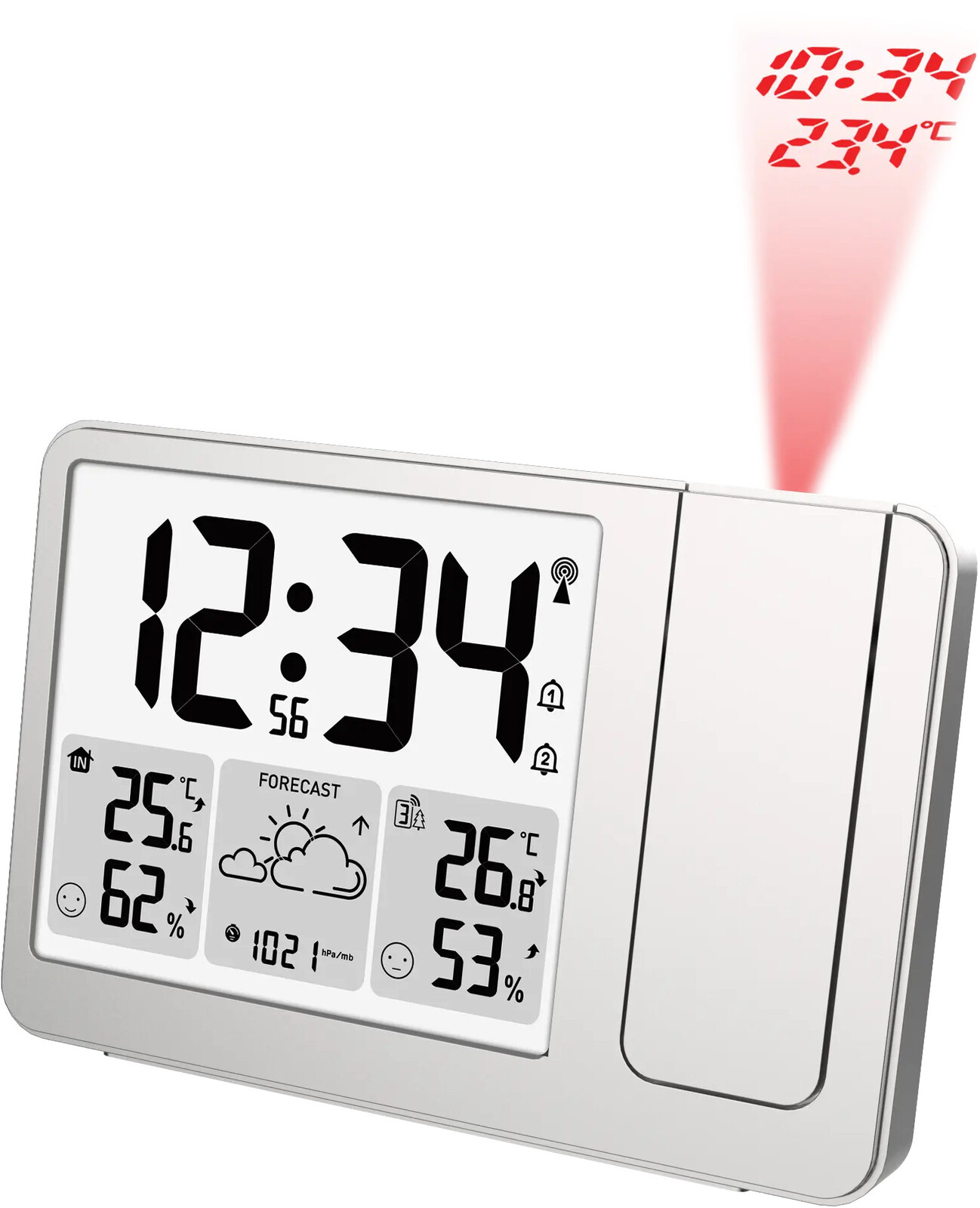 JVD Rádiem řízená meteorologická stanice s projektorem RB3539