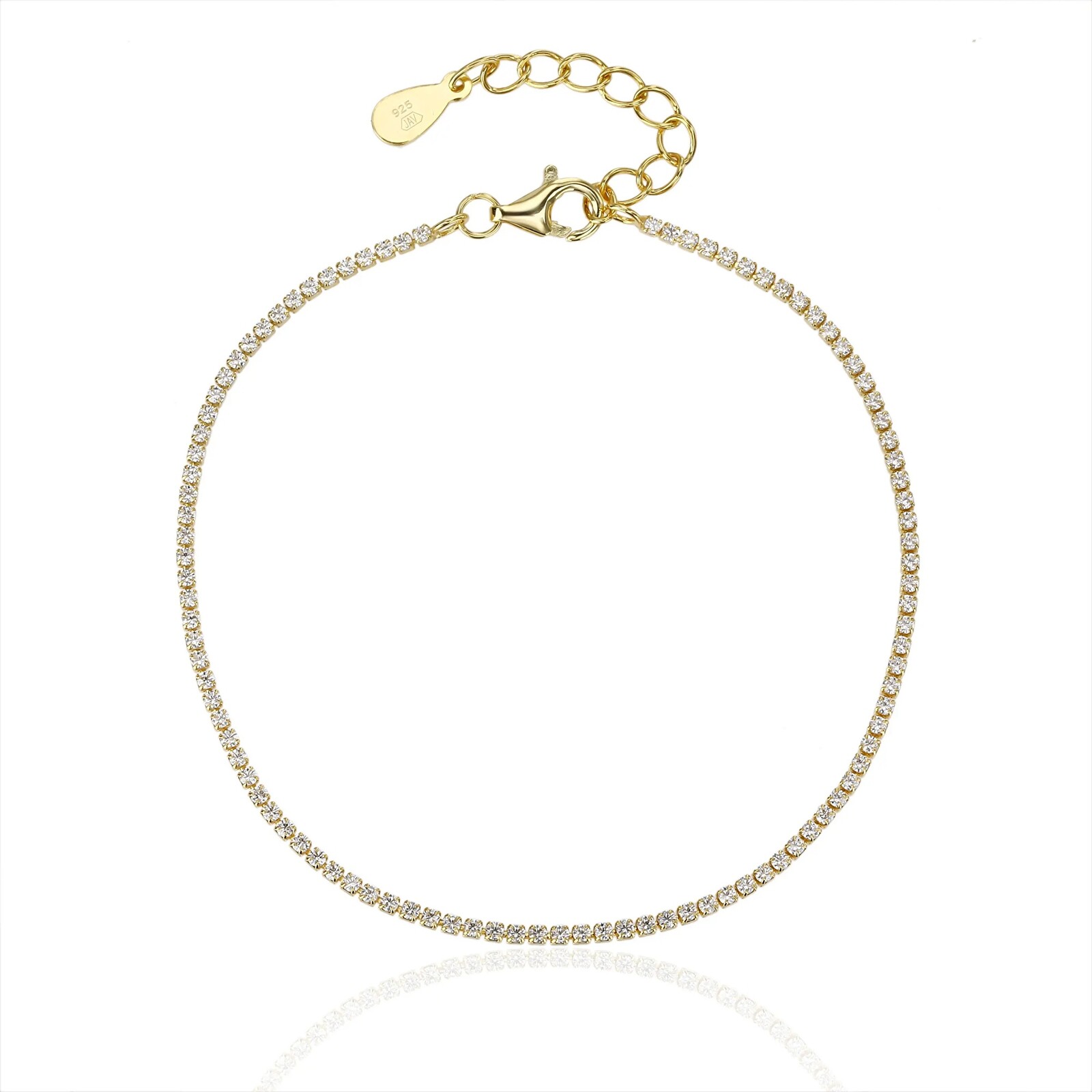 JVD Něžný pozlacený tenisový náramek se zirkony SVLB0556XJ6GO18