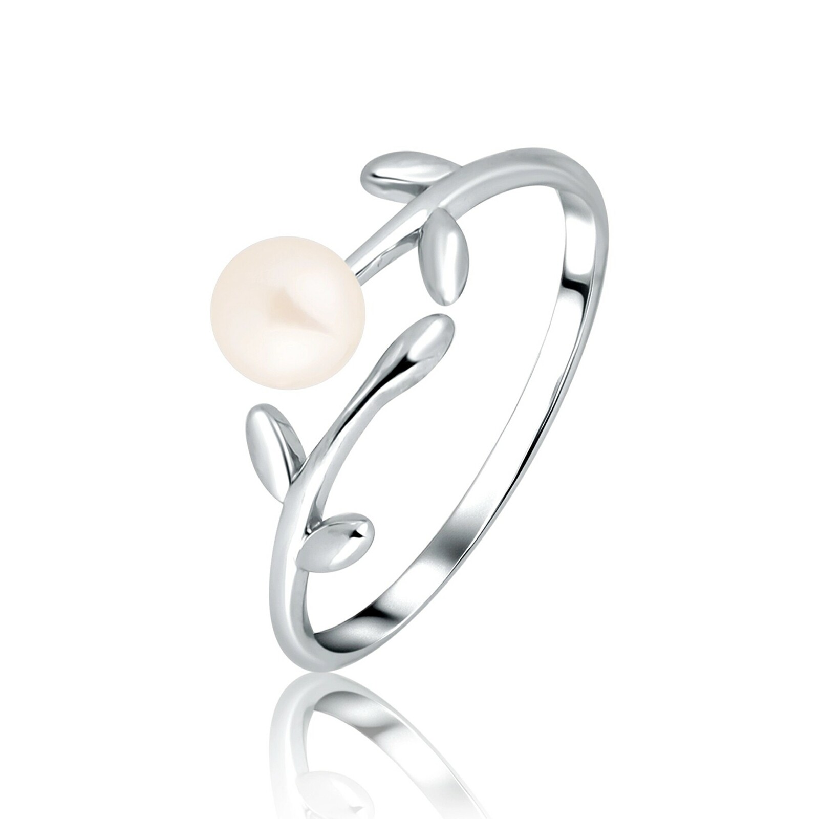 JVD Otevřený stříbrný prsten s perlou SVLR1268XD5P1 54 mm