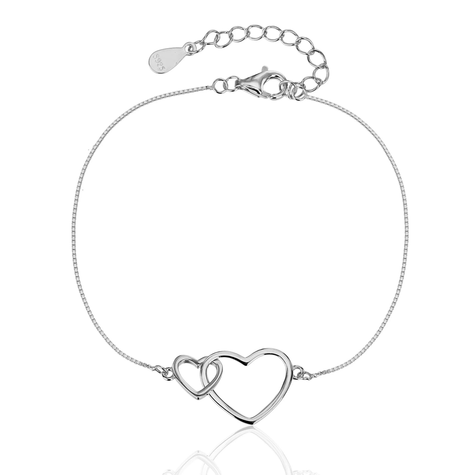 JVD Romantický stříbrný náramek propojená srdce SVLB0559XJ60018