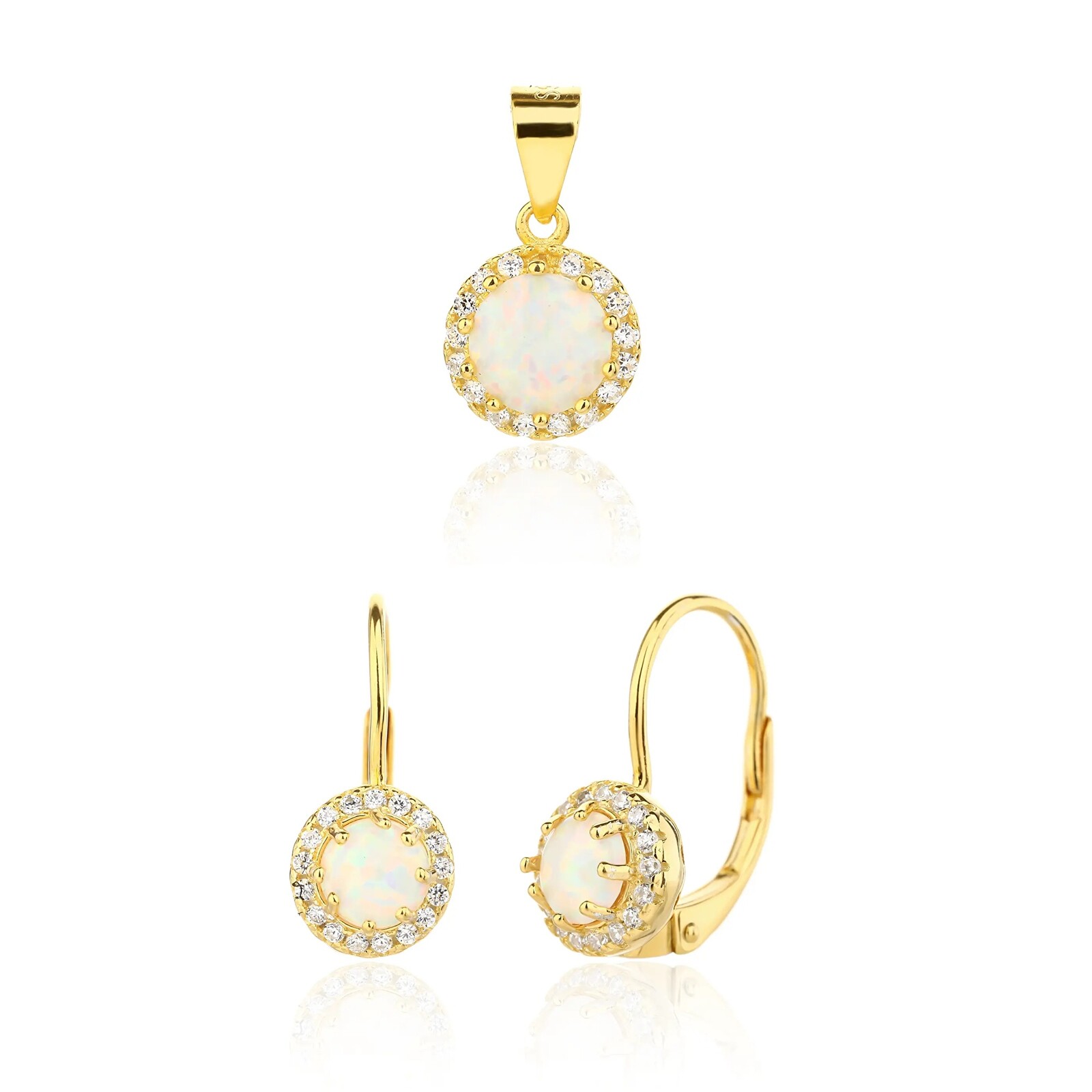 JVD Elegantní pozlacená sada šperků SVLS0121SJ6GO00 (přívěsek, náušnice)