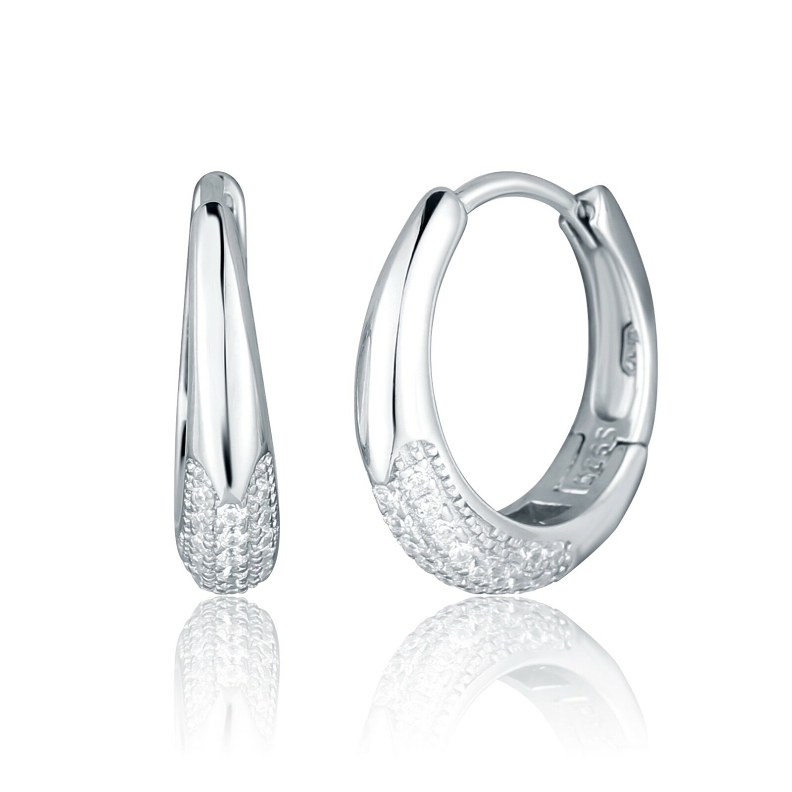 JVD Moderní kruhové náušnice se zirkony SVLE2822XH2BI00