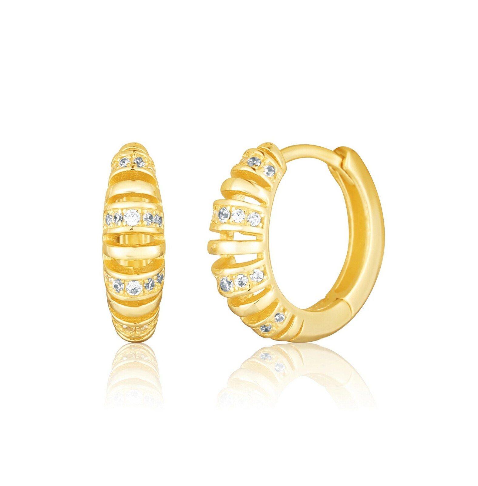 JVD Dámské pozlacené kruhy se zirkony SVLE3077XH2GO00