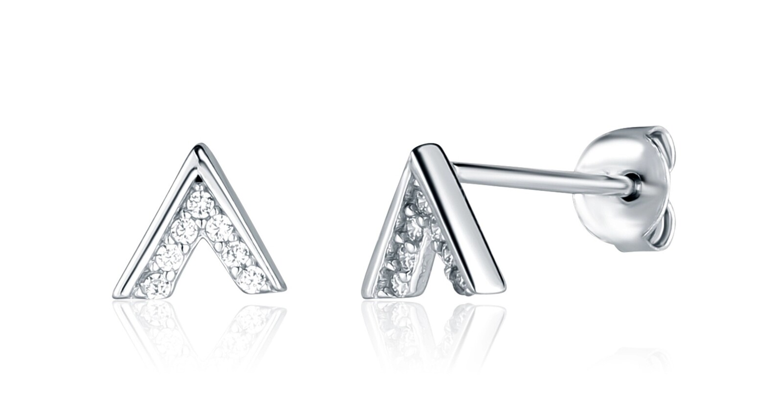 JVD Minimalistické stříbrné náušnice se zirkony SVLE2632X61BI00