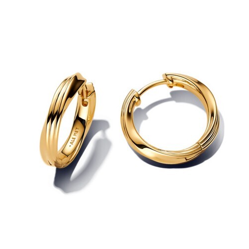 Pandora Kroucené pozlacené kruhové náušnice Essence Shine 263878C00