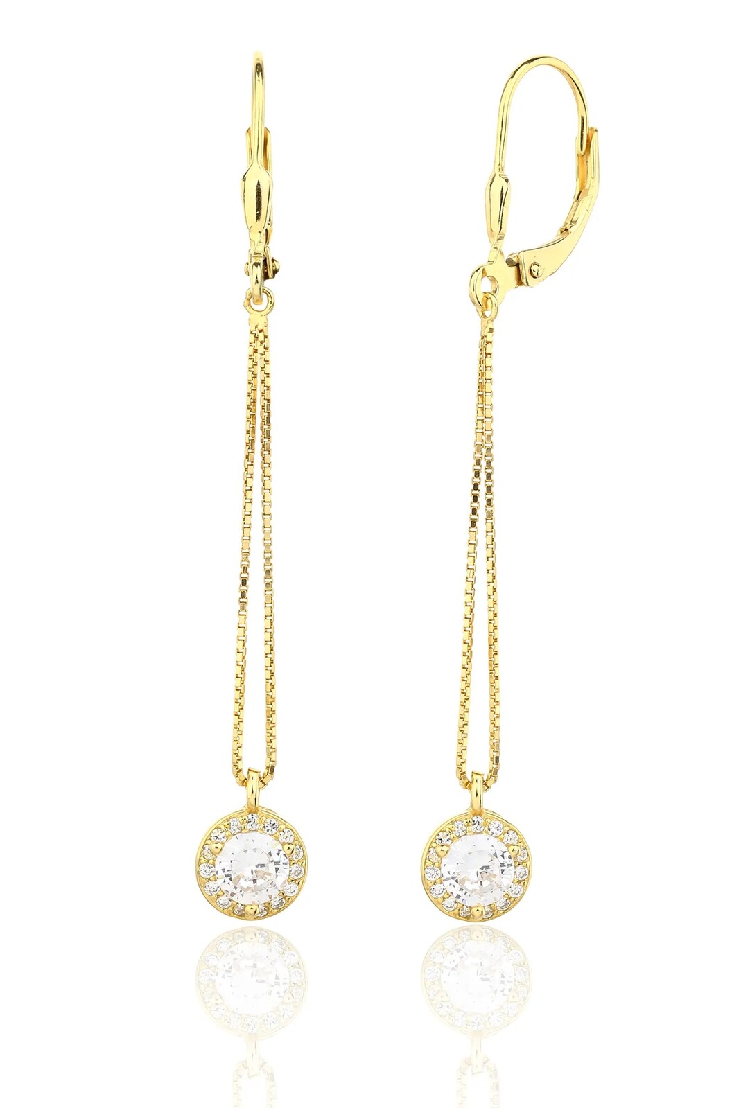 JVD Dlouhé visací náušnice se zirkony SVLE3413XJ6GO00