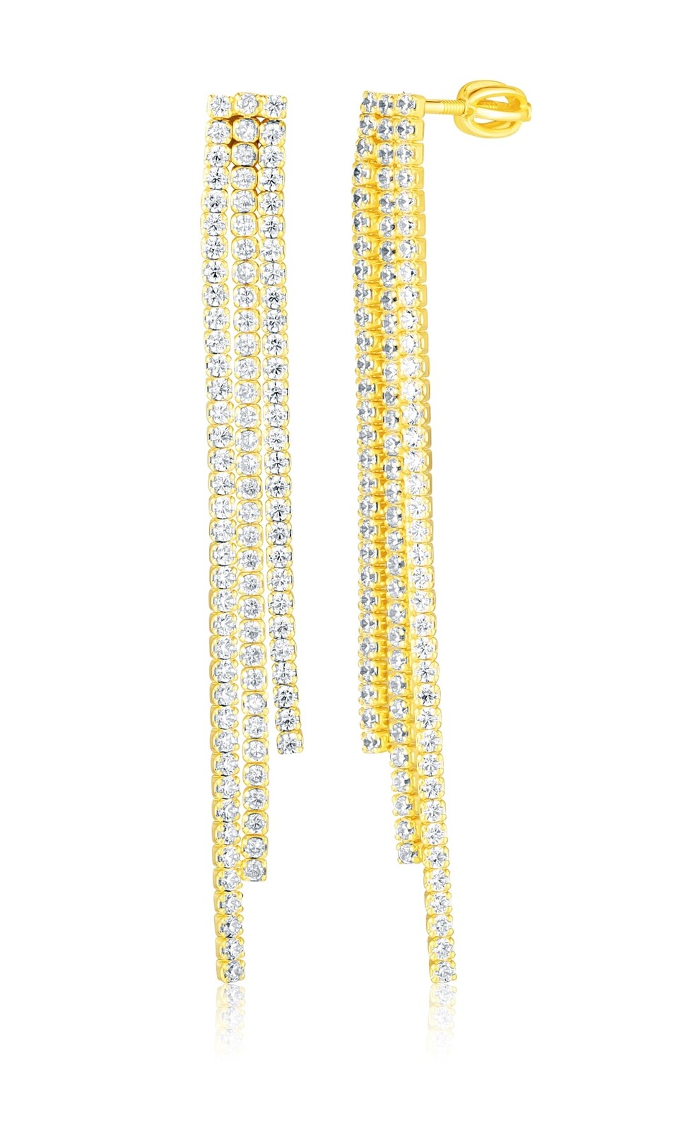 JVD Pozlacené řetízkové náušnice se zirkony SVLE3184XH2GO00