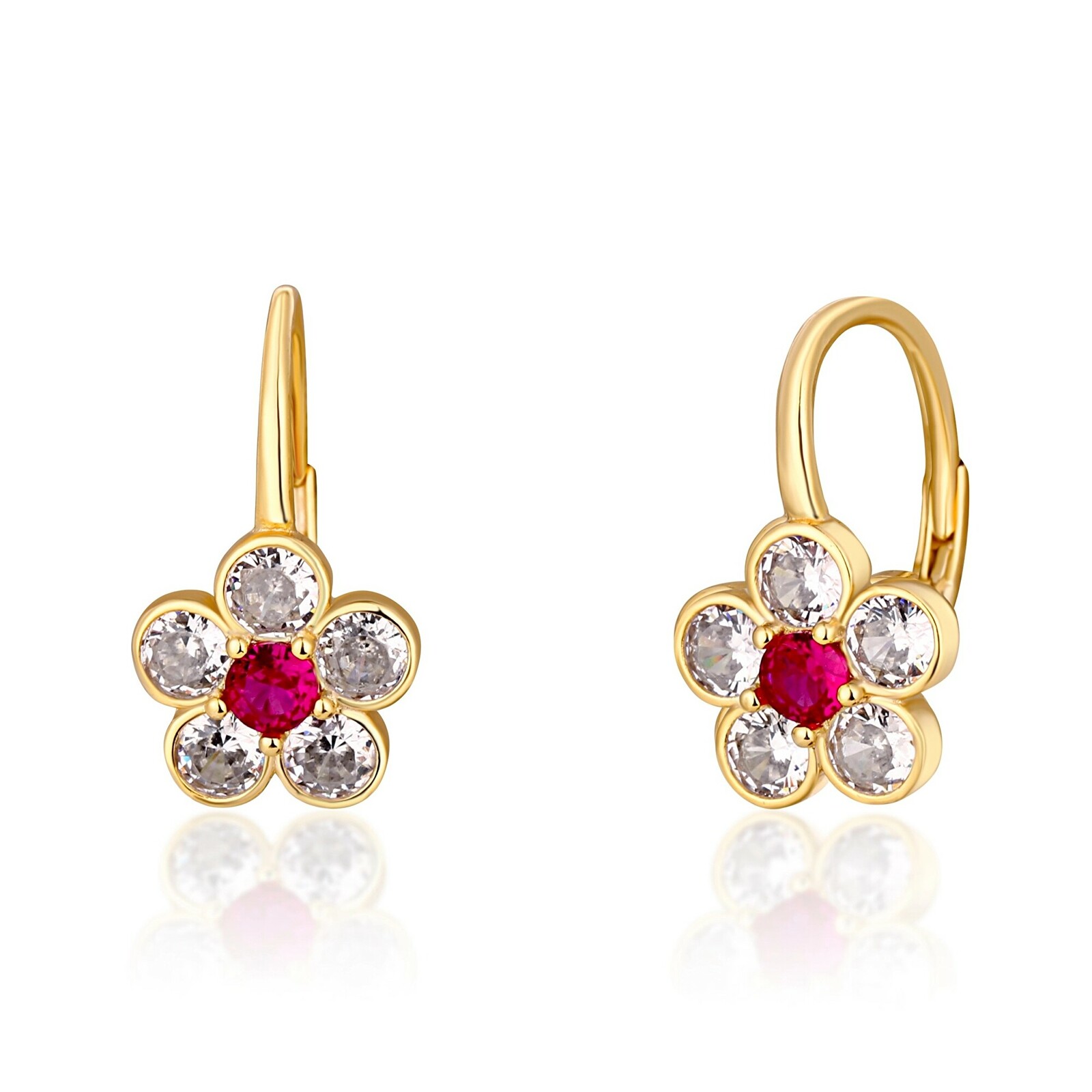 JVD Roztomilé pozlacené náušnice Kytičky SVLE1505XH2GR00