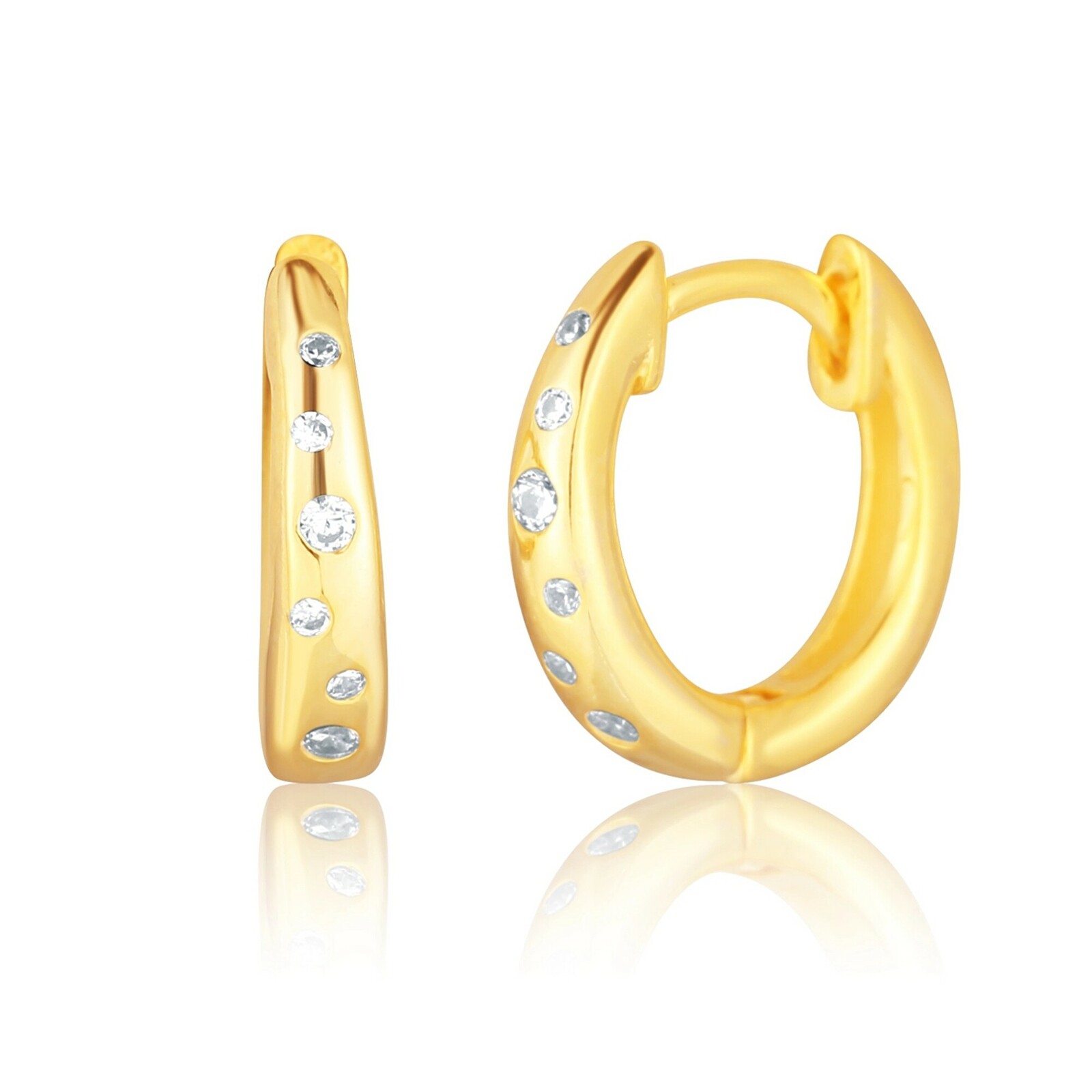 JVD Slušivé pozlacené kruhy se zirkony SVLE3022XF6GO00