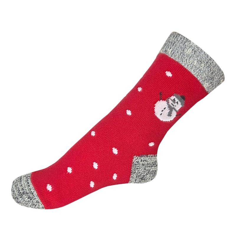 Knebl Hosiery Art.18 Dětské zimní ponožky Knebl Červený sněhulák