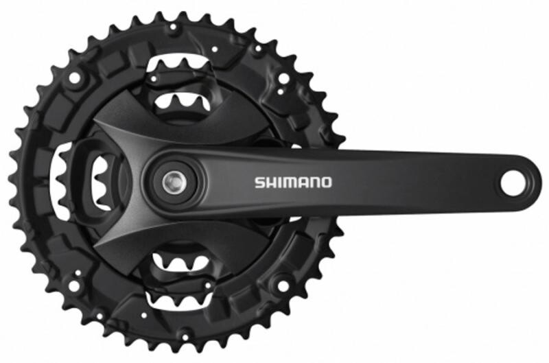 Shimano kliky FC-MT100-L 175mm 40-30-22, černé, bez krytu, 9 speed, pro osu čtyřhran