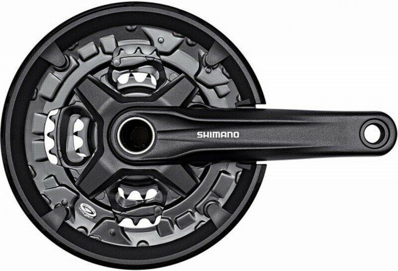 Shimano kliky FC-MT210-L, 175mm 40-30-22 zubů, černé, s krytem, 9 speed, s ložisky
