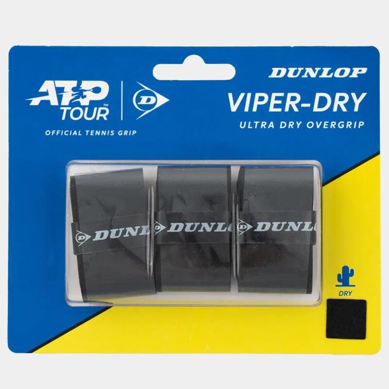 Tenis omotávky DUNLOP ATP VIPER-DRY Overgrip 0,6 mm černá
