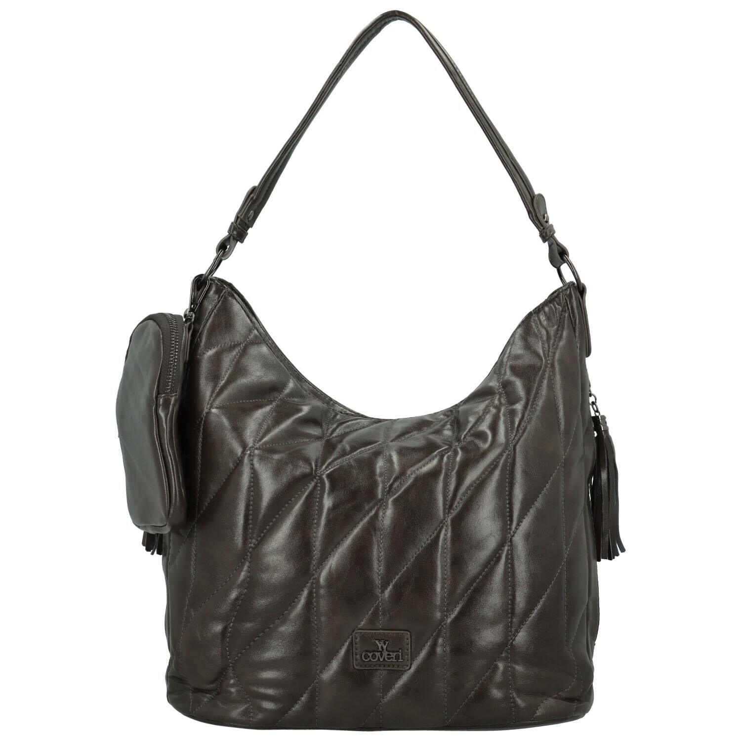 Stylová dámská koženková kabelka na rameno Coveri Maricel, tmavě šedá