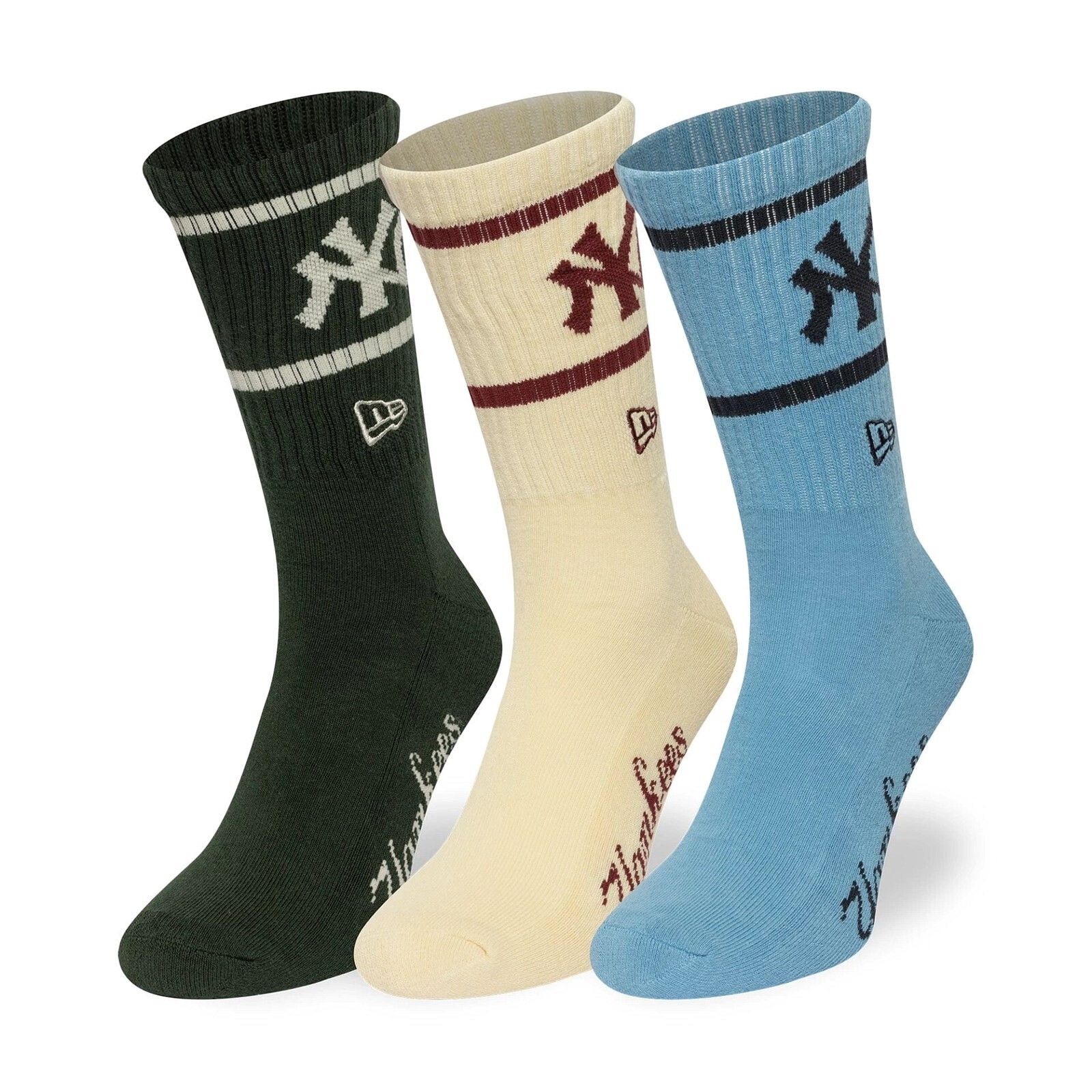 ponožky NEW ERA - Mlb Crew Socks 3Pk Neyyan Blfltcdkg (BLFLTCDKG) velikost: 39-42