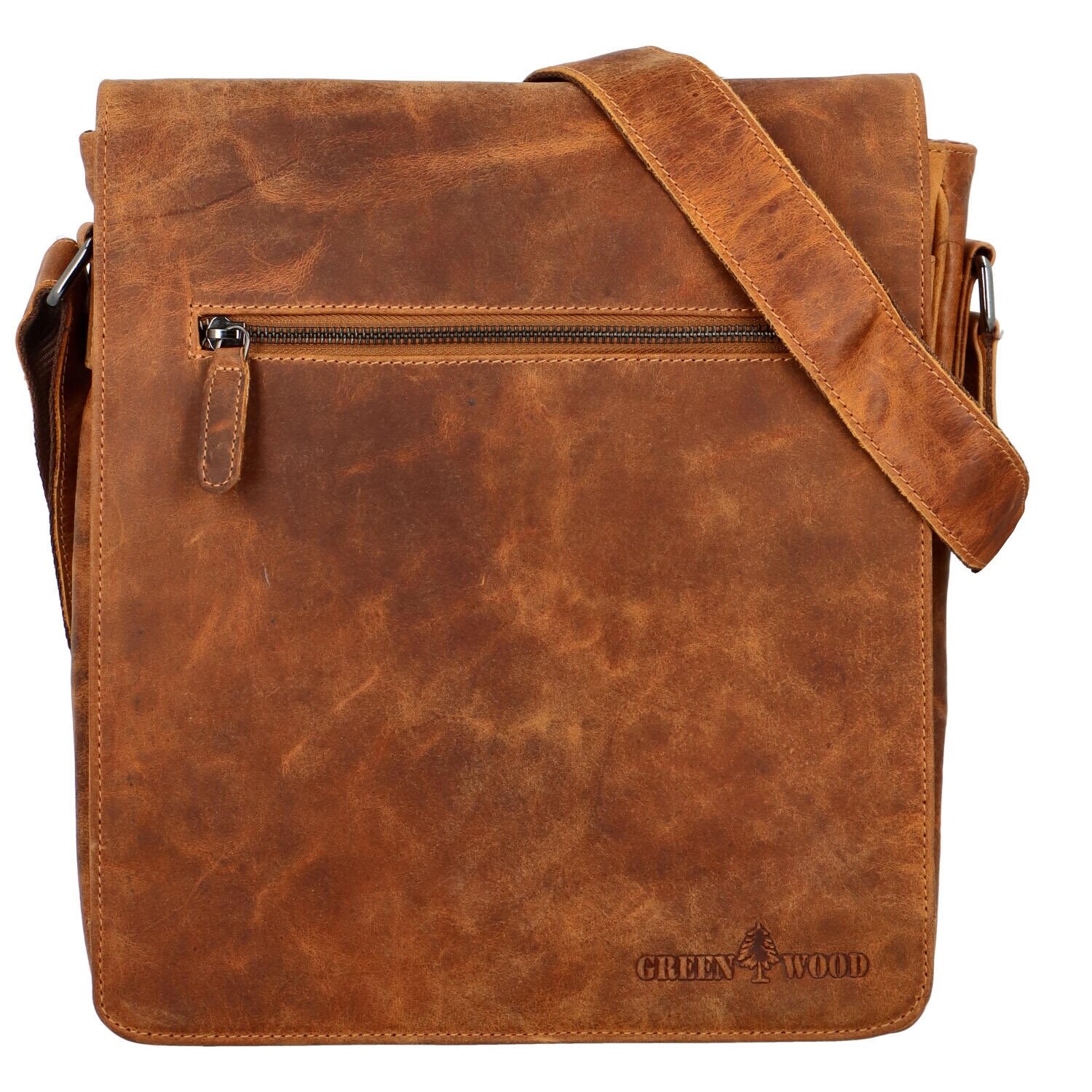 Kožená pánská crossbody/taška Green Wood Derekan, camel