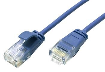 Roline GREEN UTP patchkabel kat. 6a, tenký, LSOH, 0,15m, modrý
