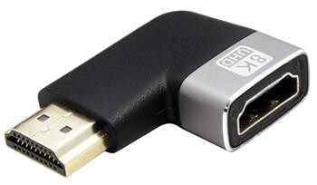 Roline Redukce HDMI A(M) - HDMI A(F), lomená vpravo, 8K@60Hz