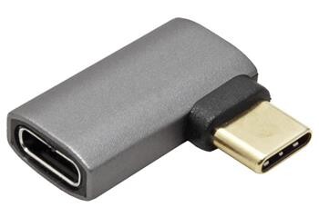 Roline Redukce USB4 40Gbps, USB C(M) - USB C(F), lomená 90° vlevo / vpravo, stříbrná