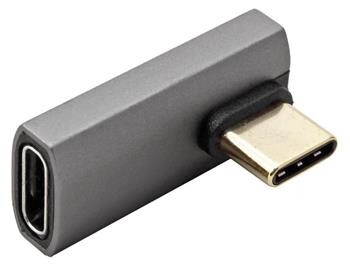 Roline Redukce USB4 40Gbps, USB C(M) - USB C(F), lomená 90° nahoru / dolů, otočená, stříbrná