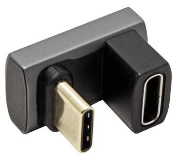 Roline Redukce USB4 40Gbps, USB C(M) - USB C(F), lomená 180° nahoru / dolů, stříbrná
