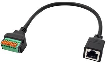 Roline Redukce RJ45F - 8pin svorkovnice, 30cm