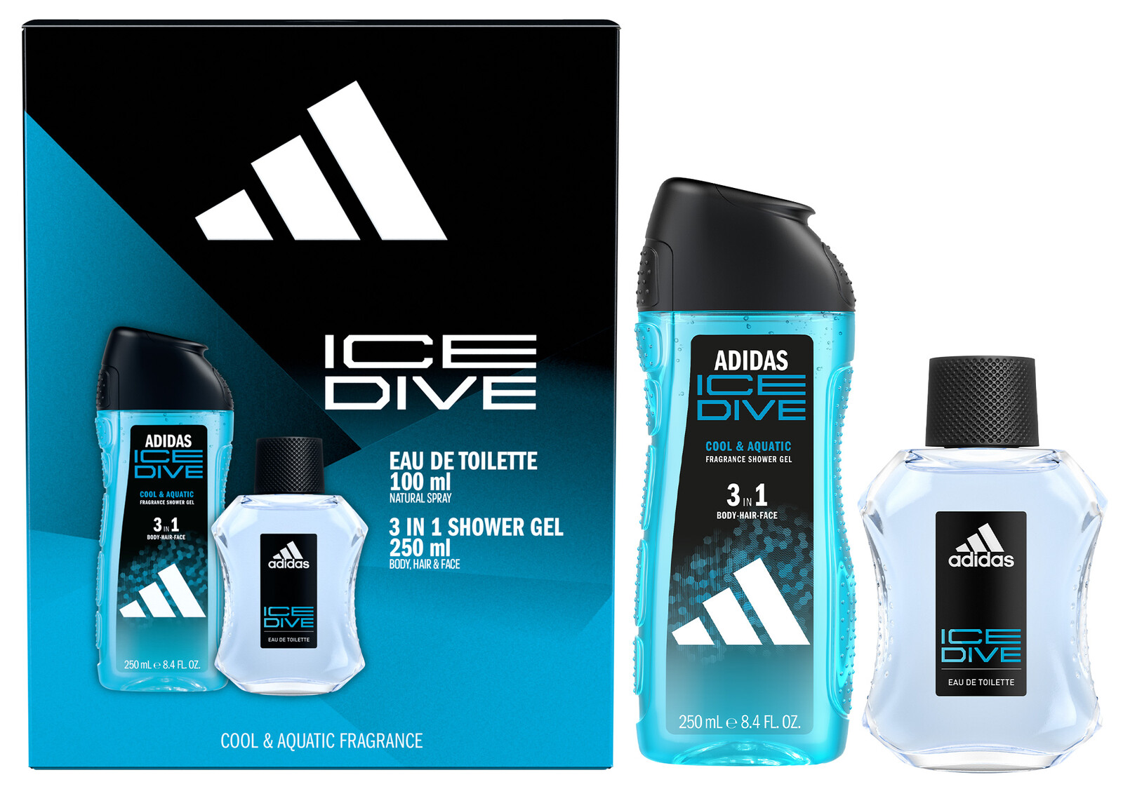 Adidas Ice Dive - EDT 100 ml + sprchový gel 250 ml