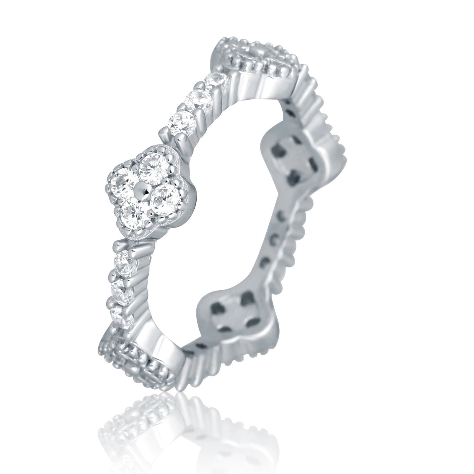 JVD Oslnivý stříbrný prsten se zirkony SVLR1156XH2BI 54 mm