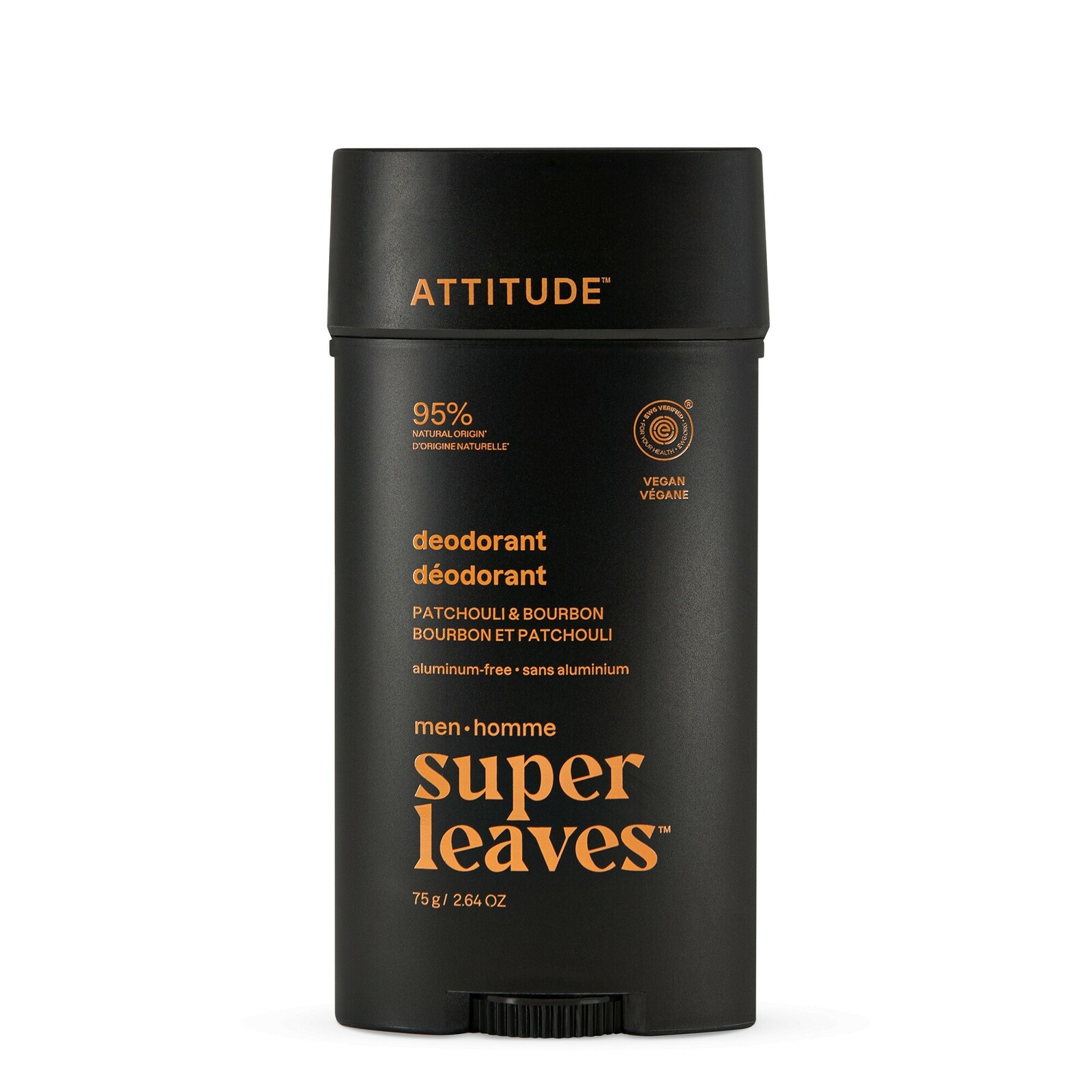 Attitude Přírodní pánský deodorant Super Leaves Patchouli & Bourbon (Deodorant) 75 g