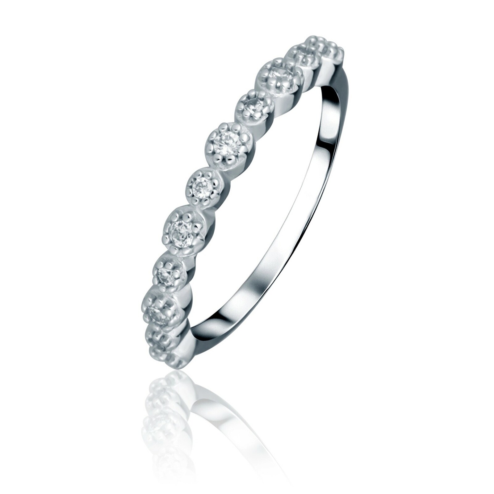 JVD Blyštivý stříbrný prsten se zirkony SVLR1120XH2BI 54 mm