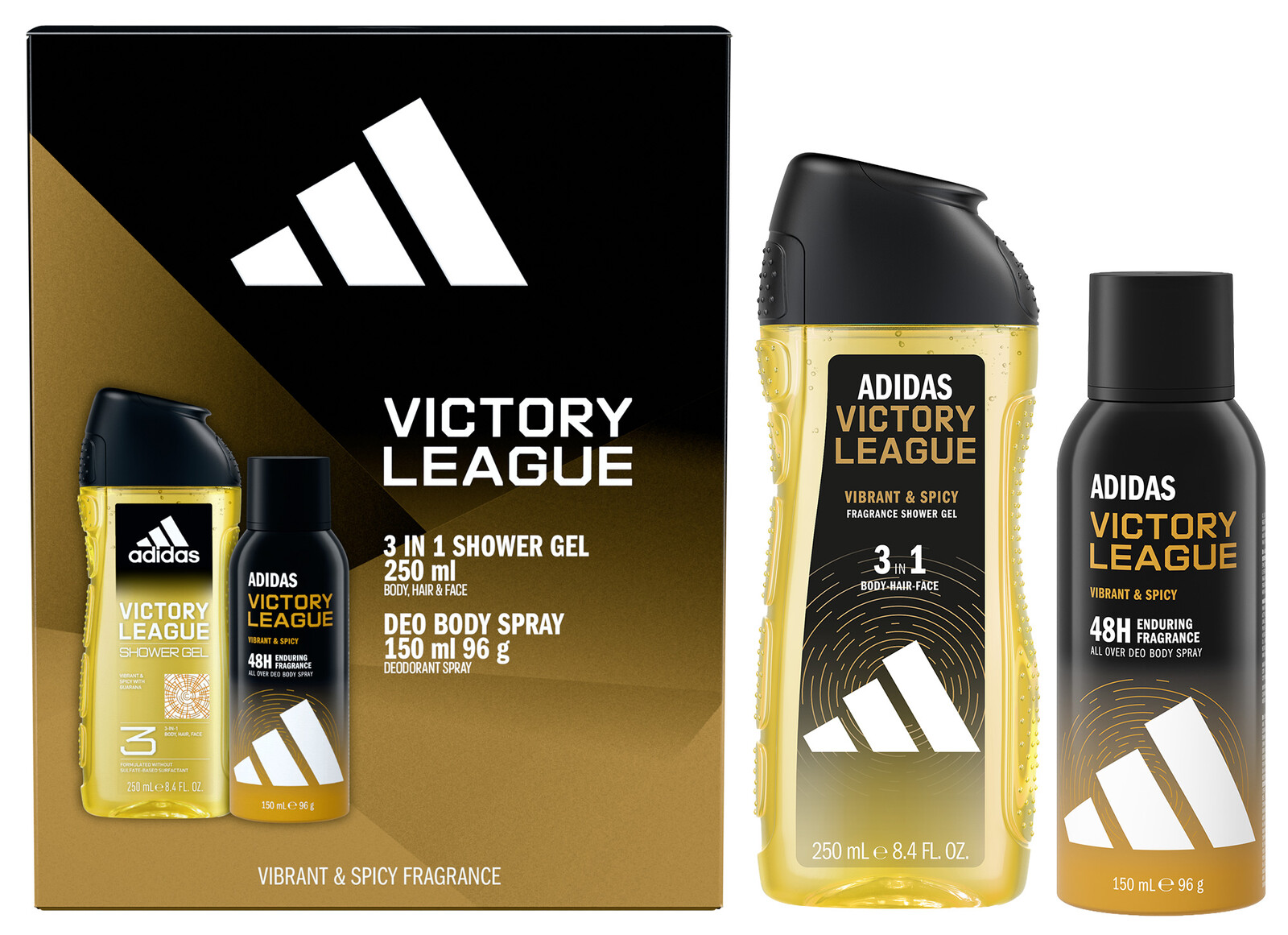 Adidas Victory League - deodorant ve spreji 150 ml + sprchový gel 250 ml
