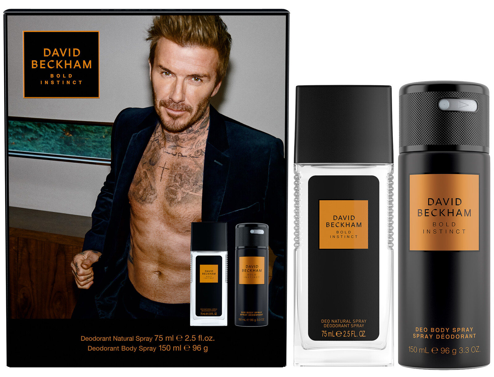 David Beckham Bold Instinct - deodorant s rozprašovačem 75 ml + deodorant ve spreji 150 ml