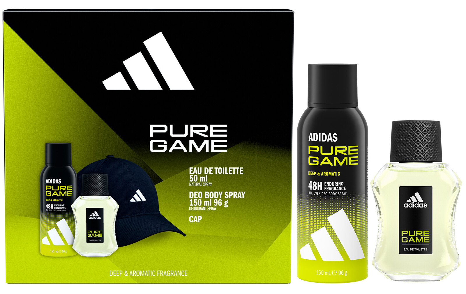 Adidas Pure Game - EDT 50 ml + deodorant ve spreji 150 ml + kšiltovka