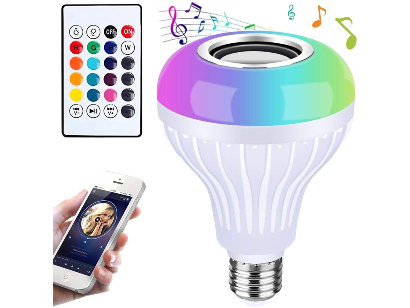 Barevná žárovka s Bluetooth reproduktorem LED RGB